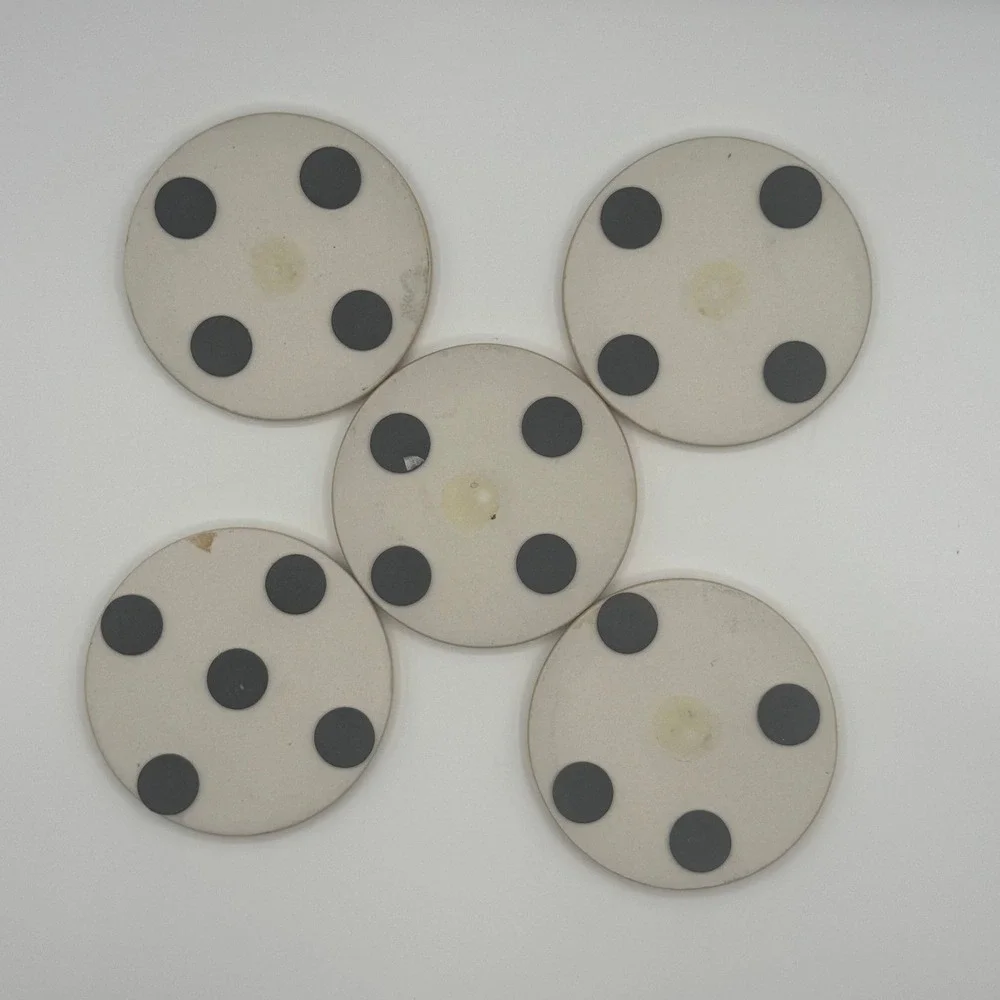 Vintage Heileman's Old Style Beer Ceramic Coasters Magnets Set of 5 Tan‎ 4 Inch
